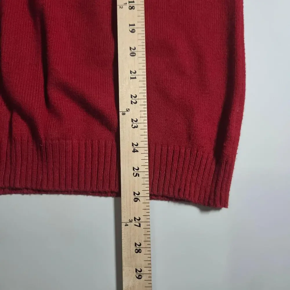Vintage Gap Sweater Mens Large Red Crew Neck Knit Pullover Wool Blend Solid